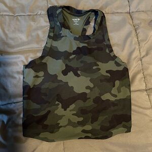 Old Navy Green and Black Camo Tank